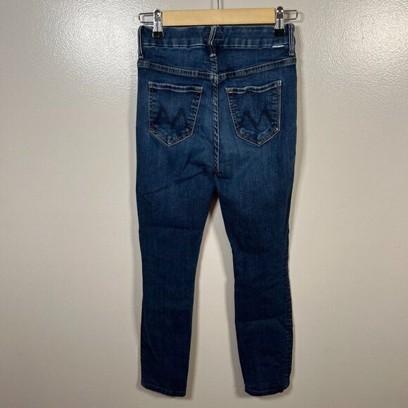 Mother High Waisted Looker Jeans Size 25 Teaming Up Dark Wash Skinny Leg Denim - Picture 2 of 11